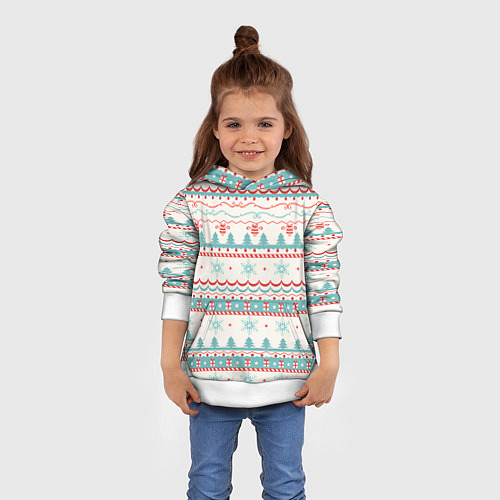 Детская толстовка Новогодний свитер, но без оленей / 3D-Белый – фото 4