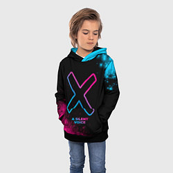 Толстовка-худи детская A Silent Voice - neon gradient, цвет: 3D-черный — фото 2