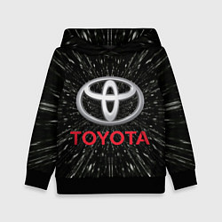 Толстовка-худи детская Тойота, эмблема, автомобильная тема, цвет: 3D-черный