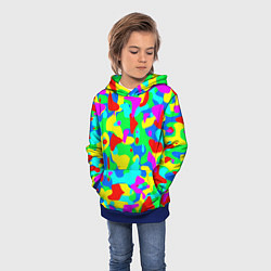 Толстовка-худи детская Форма маляра - кляксы, цвет: 3D-синий — фото 2
