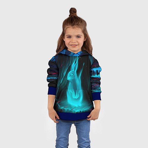Детская толстовка Дух кролика / 3D-Синий – фото 4