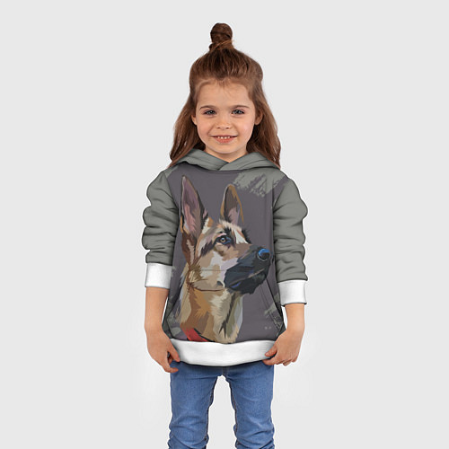 Детская толстовка Голова немецкой овчарки / 3D-Белый – фото 4