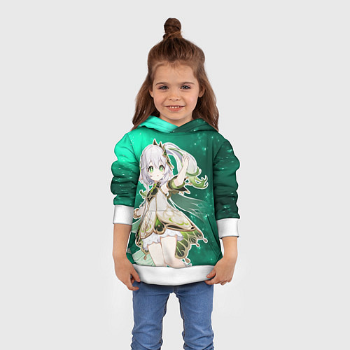 Детская толстовка Дендро Архонт - Нахида / 3D-Белый – фото 4