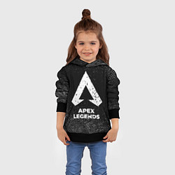 Толстовка-худи детская Apex Legends с потертостями на темном фоне, цвет: 3D-черный — фото 2