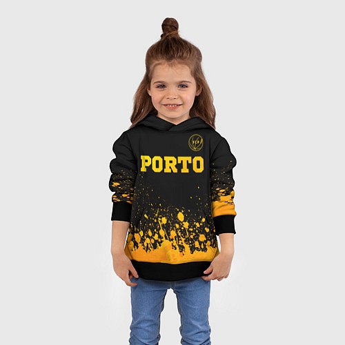 Детская толстовка Porto - gold gradient: символ сверху / 3D-Черный – фото 4