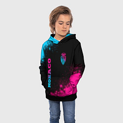 Толстовка-худи детская Monaco - neon gradient: надпись, символ, цвет: 3D-черный — фото 2