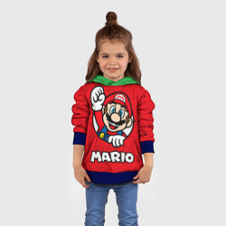 Толстовка-худи детская Луиджи и Марио, цвет: 3D-синий — фото 2