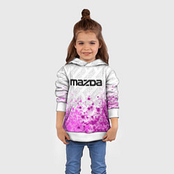 Толстовка-худи детская Mazda pro racing: символ сверху, цвет: 3D-белый — фото 2