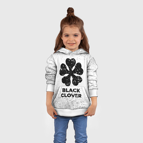 Детская толстовка Black Clover с потертостями на светлом фоне / 3D-Белый – фото 4
