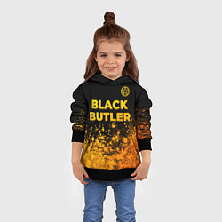 Толстовка-худи детская Black Butler - gold gradient: символ сверху, цвет: 3D-черный — фото 2