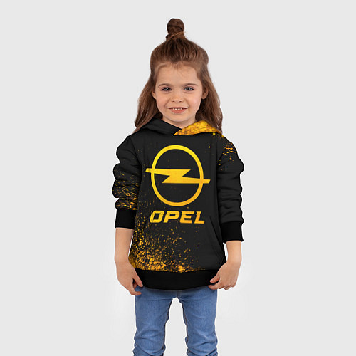 Детская толстовка Opel - gold gradient / 3D-Черный – фото 4