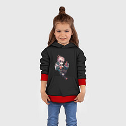 Толстовка-худи детская Бакуго Кацуки - черный фон, цвет: 3D-красный — фото 2