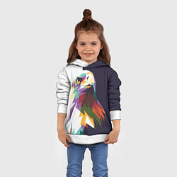 Толстовка-худи детская Орел-птица гордая, цвет: 3D-белый — фото 2