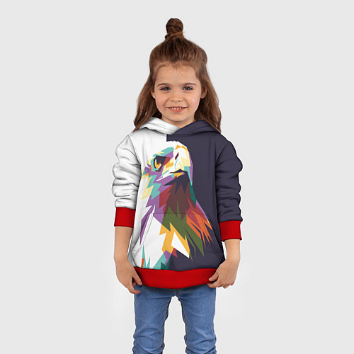 Детская толстовка Орел-птица гордая / 3D-Красный – фото 4