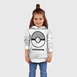 Толстовка-худи детская Pokemon с потертостями на светлом фоне, цвет: 3D-белый — фото 2