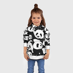 Толстовка-худи детская С пандами паттерн, цвет: 3D-белый — фото 2