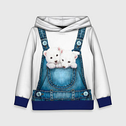 Толстовка-худи детская Медвежата в кармашке, цвет: 3D-синий