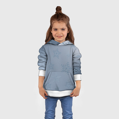 Детская толстовка Серый снег / 3D-Белый – фото 4