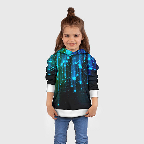 Детская толстовка Space - starfall / 3D-Белый – фото 4