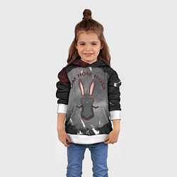 Толстовка-худи детская Черный кролик ом ном ном, цвет: 3D-белый — фото 2