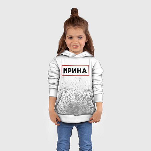 Детская толстовка Ирина - в красной рамке на светлом / 3D-Белый – фото 4