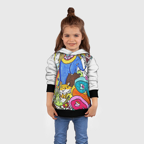 Детская толстовка Мультяшные зверьки / 3D-Черный – фото 4