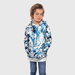 Толстовка-худи детская Взрыв гжели, цвет: 3D-белый — фото 2