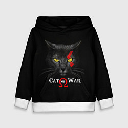 Толстовка-худи детская Cat of war collab, цвет: 3D-белый