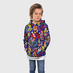 Толстовка-худи детская Multicolored floral patterns, цвет: 3D-белый — фото 2