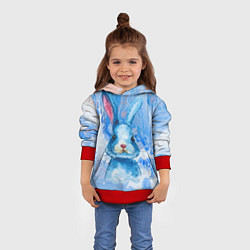 Толстовка-худи детская Водяной заяц, цвет: 3D-красный — фото 2