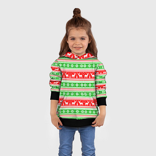 Детская толстовка Deers patterns / 3D-Черный – фото 4