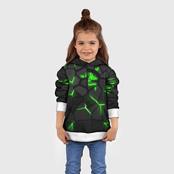 Толстовка-худи детская Razer green neon, цвет: 3D-белый — фото 2