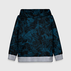 Толстовка-худи детская Синий и черный мраморный узор, цвет: 3D-меланж