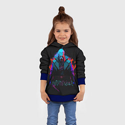 Толстовка-худи детская Witcher in neon style, цвет: 3D-синий — фото 2