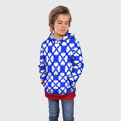Толстовка-худи детская Четырехлистный клевер синий, цвет: 3D-красный — фото 2