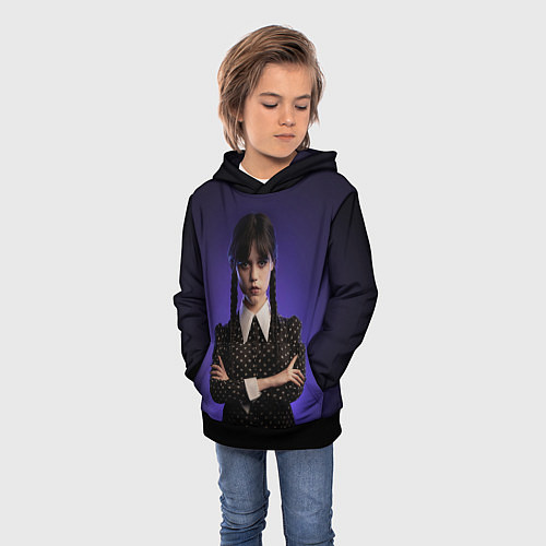 Детская толстовка Уэнздей / 3D-Черный – фото 3
