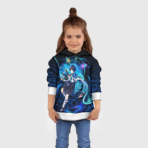 Детская толстовка Странник - Скарамучча / 3D-Белый – фото 4