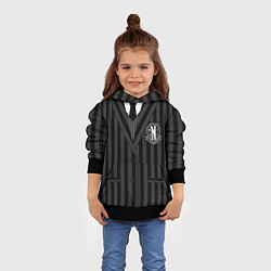 Толстовка-худи детская Ученик академии Невермор ЧБ: униформа, цвет: 3D-черный — фото 2