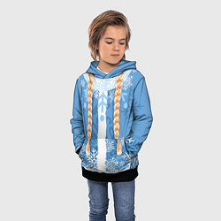 Толстовка-худи детская Снегурочка с косами, цвет: 3D-черный — фото 2