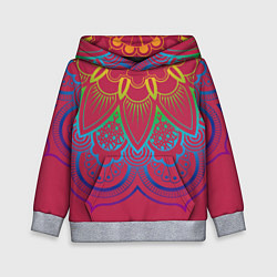 Толстовка-худи детская Viva magenta mandala, цвет: 3D-меланж