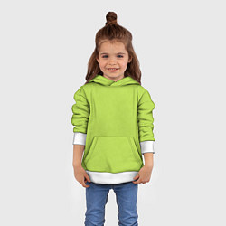 Толстовка-худи детская Текстурированный ярко зеленый салатовый, цвет: 3D-белый — фото 2