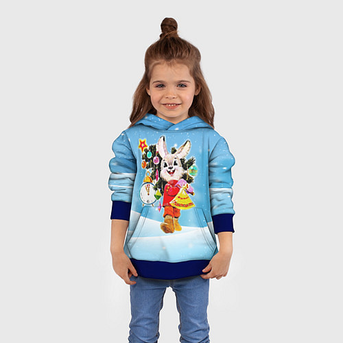 Детская толстовка Зайчик с советских открыток / 3D-Синий – фото 4
