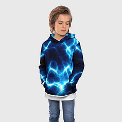 Толстовка-худи детская Молния грозовая - электрические разряды, цвет: 3D-белый — фото 2