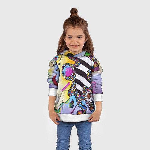Детская толстовка Василий Кандинский Абстрактная композиция / 3D-Белый – фото 4