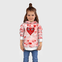 Толстовка-худи детская Женское сердце, цвет: 3D-белый — фото 2