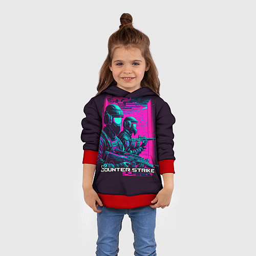 Детская толстовка Cs Go neon / 3D-Красный – фото 4