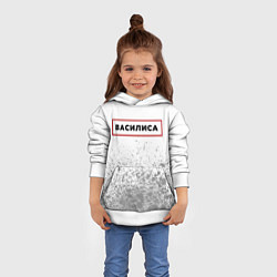 Толстовка-худи детская Василиса - в красной рамке на светлом, цвет: 3D-белый — фото 2