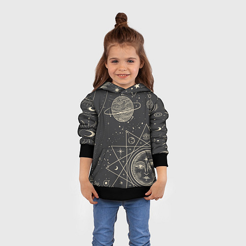 Детская толстовка Мистические узоры / 3D-Черный – фото 4