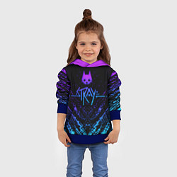 Толстовка-худи детская Stray neon paint splashes, цвет: 3D-синий — фото 2