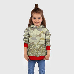 Толстовка-худи детская Камуфляж охотника, цвет: 3D-красный — фото 2